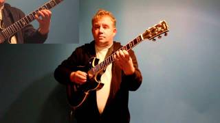 Video thumbnail of "How to Play Guitar in modern jazz style using Wayne Shorters Footprints - GRP GUITAR LESSONS"