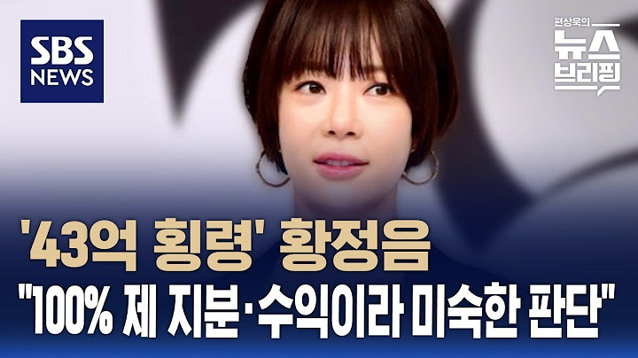 '43억 횡령' 황정음 "100% 제 지분과 수익이라 미숙한 판단" / SBS / 편상욱의 뉴스브리핑