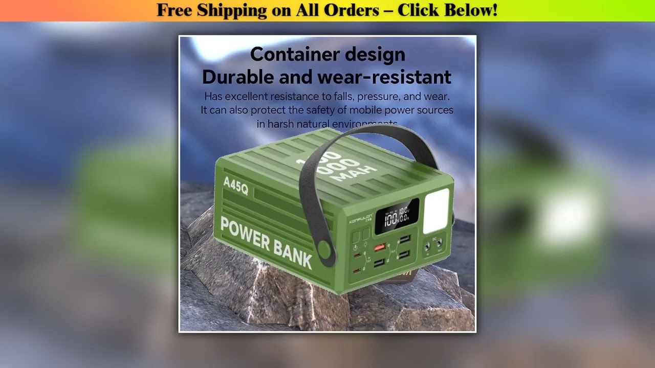 Large Capacity100000mAh Power Bank 22.5W Fast Charge Portable Spare Auxiliary Battery with LCD