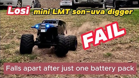 Brand New Losi LMT mini breaks on the first run, watch the full video
