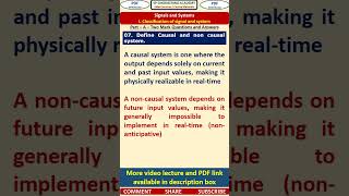 07SS1   Signals and Systems   Part   A Questions   Define Causal and non causal system