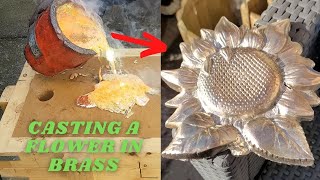 Casting a flower from brass - Devil Forge - Melting brass