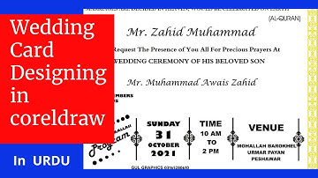 WEDDING CARD DESIGNING IN CORELDRAW11 |full tutorial in Urdu/Hindi| Hammad Gul