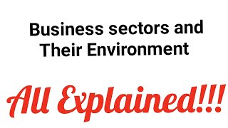 Grade 12 Business studies | Business sectors and environment