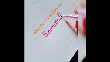 write a name"Samarth"cursive writing kaise likhe#calligraphy #viral #trending #shortscursive #yts