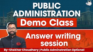 Answer Writing Session | Public Administration | Demo Class | StudyIQ IAS