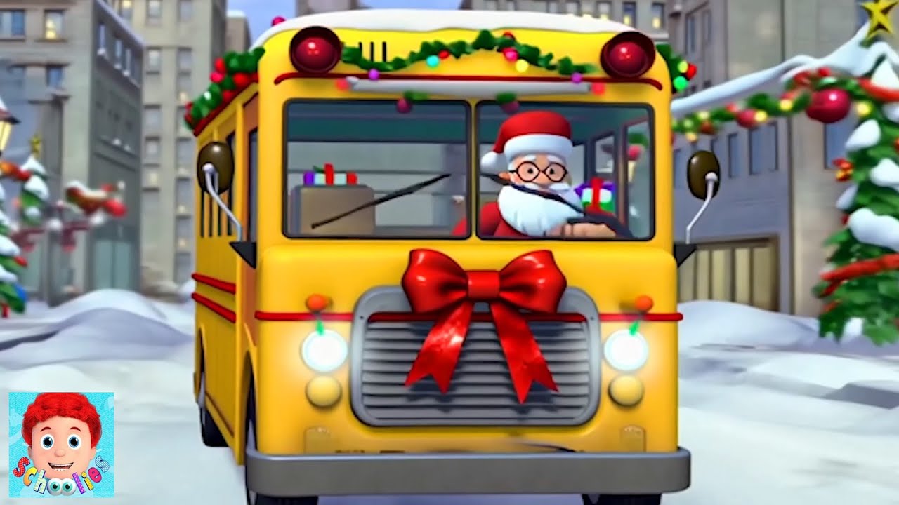 Schoolies Roues Dans le Bus Chansons de Noël | Vidéos de Dessins Animés