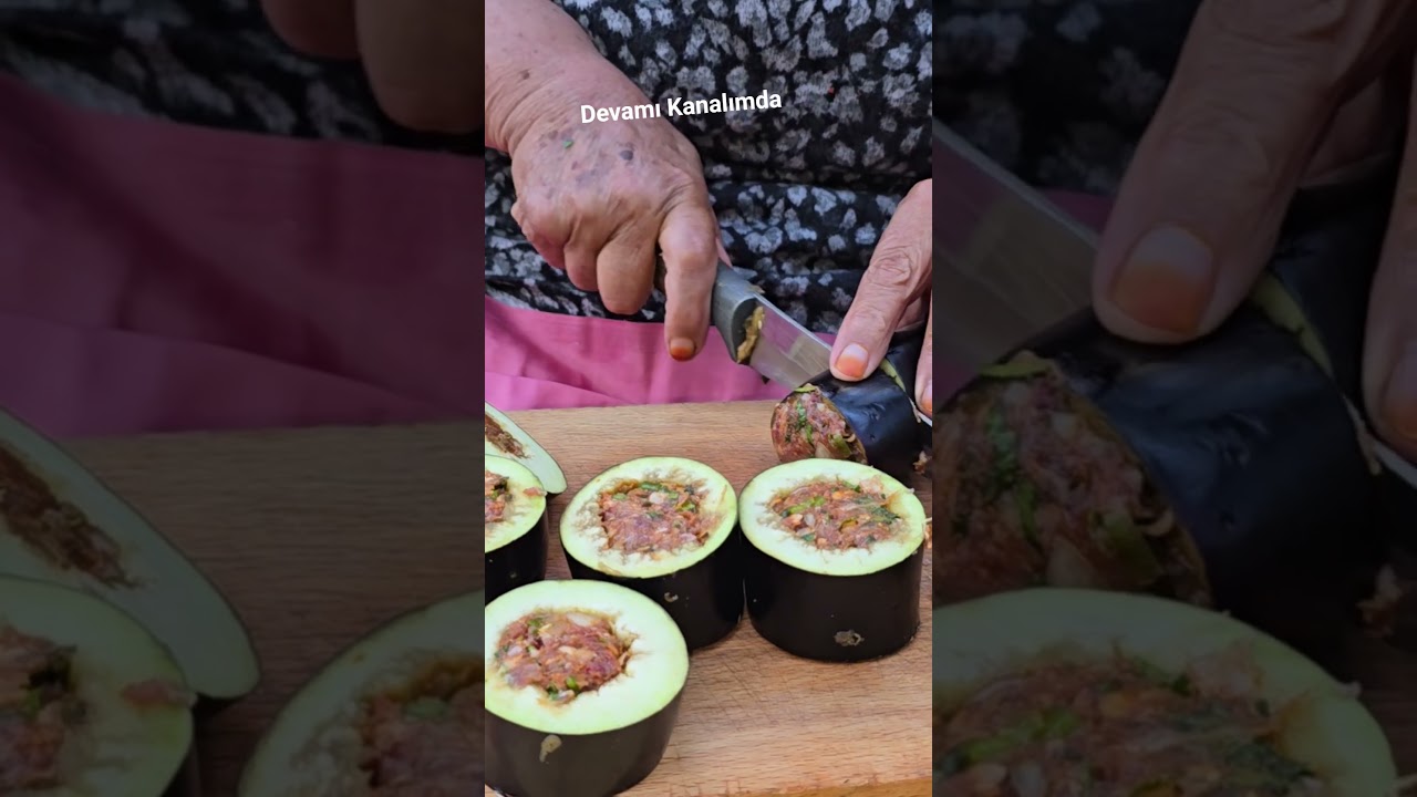 Patlıcan dolması değil Patlıcan Kebabı tarifi . Patlıcan yemeği yemekleri tarifi  #asmr #food