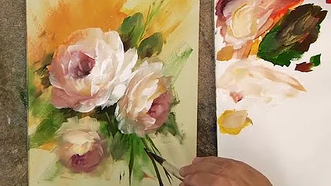 Orange Glow Roses: Quick Composition Painting