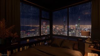 On A Beautiful Rainy Night In Chicago, In A Cozy Bedroom | Rain Sounds, RainOnWindow Sounds