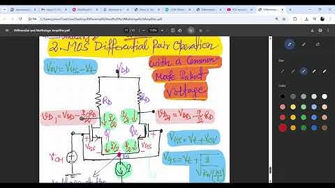 MOS Differential Pair Operation With a Common Mode Input Voltage
