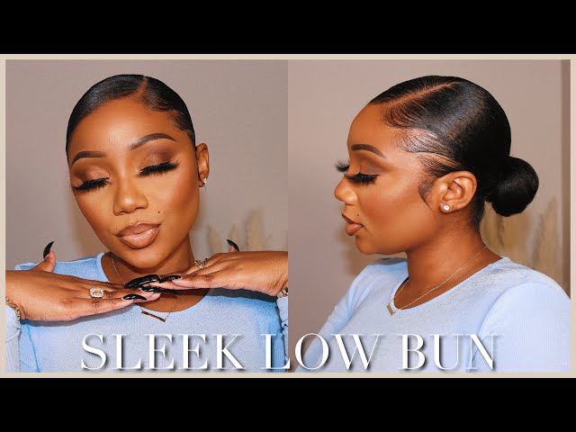 Side part bun😍😍#sleekponytail #hairbun #lowbun #swoopponytail #h... |  side part knot bun tutorial | TikTok