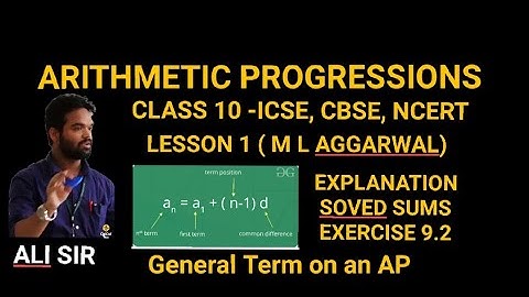 Arithmetic progressions class 10 || ICSE || M L AGGARWAL
