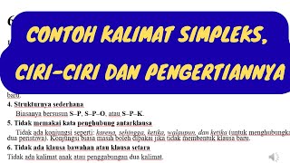 7 Contoh kalimat simpleks, ciri-ciri dan penjelasannya
