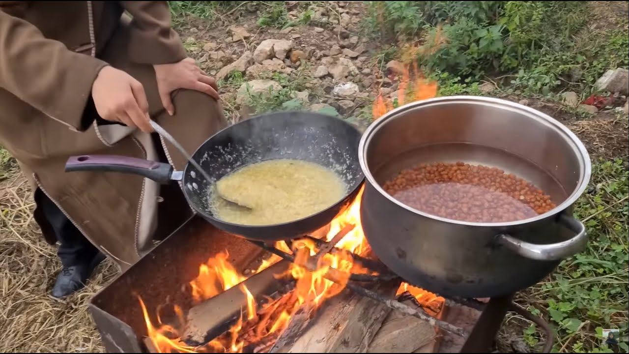 طبخة سهلة و مغذية (بدون لحم) ☝ طبخناها على الحطب 🪵 🔥