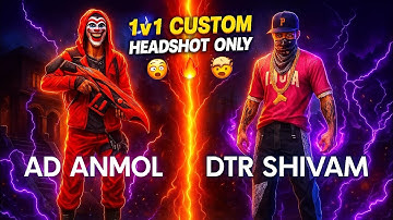Free Fire + 1v1 Custom + Noob vs Pro / Headshot Challenge