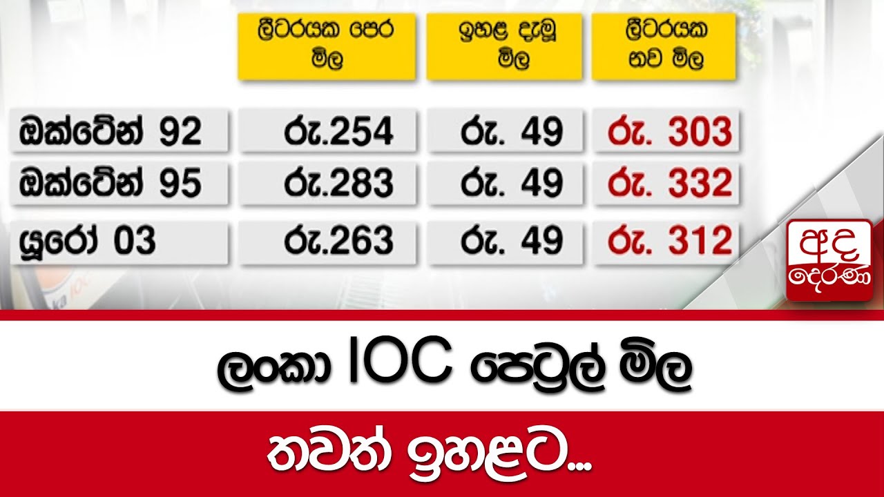 ලංකා IOC පෙට්‍රල් මිල තවත් ඉහළට... YouTube