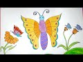 Beautiful Butterfly Drawing | How to Draw Butterfly | Colourful Butterfly Art | Butterfly Drawing