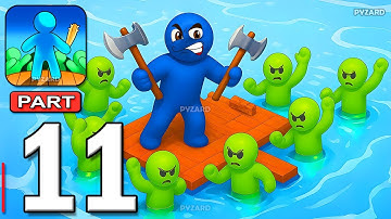 Zombie Raft - Gameplay Walkthrough Part 11 - Escape the Undead Zombies Raft Survival (Android, iOS)