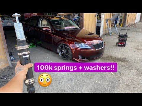 Stiffest coilovers ever! 100k springs / washers! *Static Lexus is250*