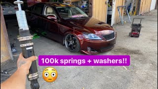 Stiffest coilovers ever! 100k springs / washers! *Static Lexus is250*