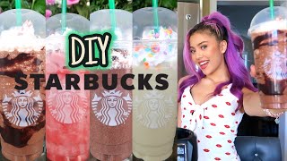 HOW TO MAKE 5 STARBUCKS FRAPPUCCINO DRINKS AT HOME 2021/2020 | EASY &amp; SIMPLE DIY | MIANA LAUREN