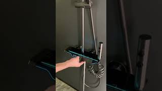 Piano Key LED Shower Set 4 Functions Hot And Cold Digital Display Brass Bathroom Shower Faucet Set