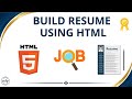 Build Resume Using HTML | Build a Professional CV Without CSS