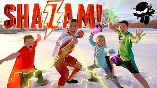 Ninja Kids e super-herói Shazam vs Vilões! Aventuras de super-heróis para crianças