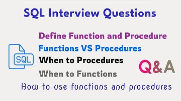 Most Asked SQL Questions | Difference between function and procedure