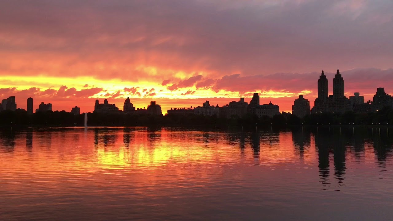 Sights & Sounds of NYC Sunset Over Central Park YouTube