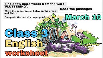 Victers Class 3 English worksheet March 10