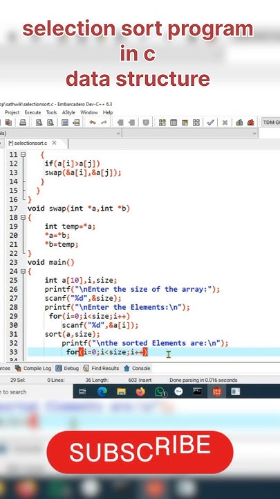 Selection Sort in Data Structure | Selection Sort program in c# ...