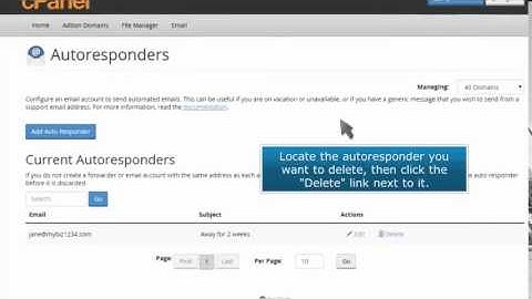 How to delete an autoresponder in cPanel