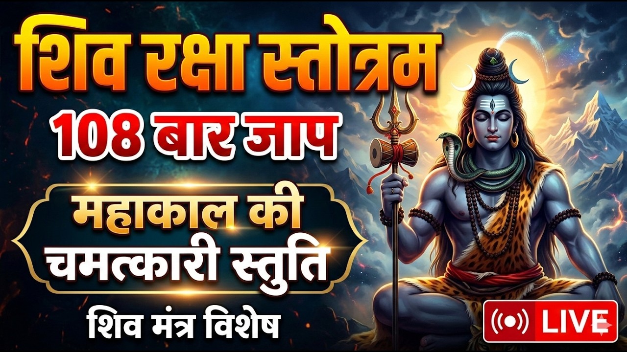 LIVE II शिव रक्षा स्तोत्रम | 108 बार जाप | महाकाल की चमत्कारी स्तुति | शिव मंत्र विशेष