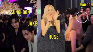 ROSE Fist Bump With Rawoon, Enhypen Sunghoon & Jake At “Tiffany Wonder” Exhibition