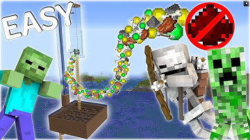 Mobs and XP FAST with Absolutely NO Redstone and No Spawners