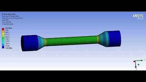 Tensile Testing   Maximum Principal Stress Ansys #FEA Animation
