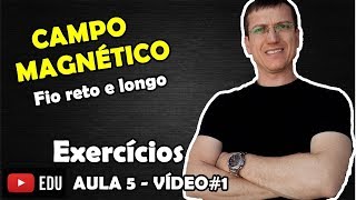 CAMPO MAGNÉTICO - FIO RETO - EXERCÍCIOS RESOLVIDOS  - AULA 5 - ELETROMAGNETISMO - Prof  Boaro