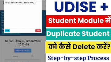 How to delete Duplicate and repeater Students on Udise plus 2024