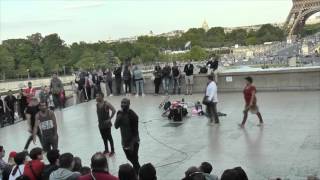 Street show in Trocadero near Eiffel tower