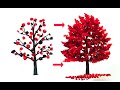 How To Paint A Red Maple Tree in Autumn / Acrylic / Easy for Beginners