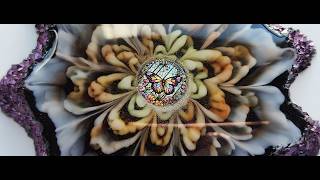 My ruffled edged 3D bloom with butterfly cabochon!