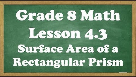 Grade 8 Math Lesson 4.3 Surface Area of a Rectangular Prism