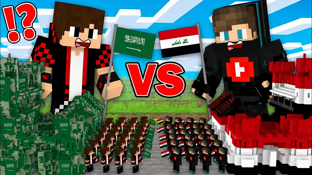 ماين كرافت : حرب تصفيات كأس العالم 2026 ولكن العراق ضد السعودية  !!؟ 😱🔥
