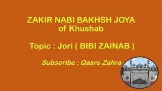 Zakir Nabi Bakhsh Joya of Khushaab|| Shahadat Jori (Bibi Zainab s.a)