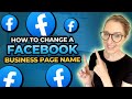 How to Change A Facebook Business Page Name