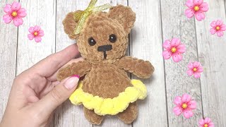 🥰Несложный Медвежонок Крючком Из Плюшевой Пряжи В Юбке 🐻Crochet Bear💐Bär Häkeln