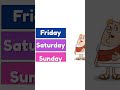 Days of the Week Song 🎵 | Fun Kids Short #shorts