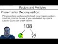 Mathematics GCSE - Prime Factor Decomposition - Essentials